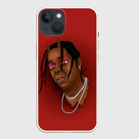 Чехол для iPhone 13 с принтом Поплывший Тревис в Екатеринбурге,  |  | hip hop | rap | rep | travis scott | исполнители | исполнитель | музыка | реп | трвис скотт | тревис скотт