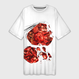Платье-футболка 3D с принтом Рана на груди в Екатеринбурге,  |  | halloween | кишки | кровь | препарирование | рана | хеллоуин | хелоуин | хэллоуин | хэлоуин