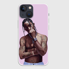 Чехол для iPhone 13 mini с принтом Задумчивый Трэвис в Екатеринбурге,  |  | hip hop | rap | rep | travis scott | исполнители | исполнитель | музыка | реп | трвис скотт | тревис скотт