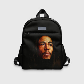 Детский рюкзак 3D с принтом Bob Marley Art в Екатеринбурге, 100% полиэстер | лямки с регулируемой длиной, сверху петелька, чтобы рюкзак можно было повесить на вешалку. Основное отделение закрывается на молнию, как и внешний карман. Внутри дополнительный карман. По бокам два дополнительных кармашка | bob marley | reggi | reggy | боб марли | исполнители | исполнитель | музыка | регги