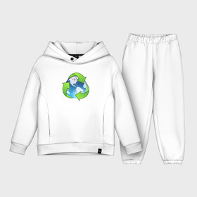 Детский костюм хлопок Oversize с принтом Земля Экология в Екатеринбурге,  |  | земля | круговорот | переработка | планета | природа | стрелки | экология