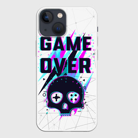 Чехол для iPhone 13 mini с принтом Game OVER   NEON 3D в Екатеринбурге,  |  | Тематика изображения на принте: игра | неон | неоновый принт | неоновый череп | череп