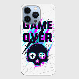 Чехол для iPhone 13 Pro с принтом Game OVER   NEON 3D в Екатеринбурге,  |  | игра | неон | неоновый принт | неоновый череп | череп