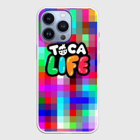 Чехол для iPhone 13 Pro с принтом TOCA BOCA LOGO PIXEL | COLOR GEOMETRY в Екатеринбурге,  |  | digital toys | gamer | games | helicopter taxi | pets | toca boca | toca hair salon | toca kitchen | toca life | toca life city | toca life worl | toca tea party | video games | игры