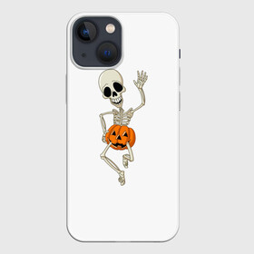 Чехол для iPhone 13 mini с принтом скелет в тыкве в Екатеринбурге,  |  | bones | gesture | halloween | joy | monster | pumpkin | run | shame | skeleton | smile | бег | в | жест | кости | монстр | радость | скелет | стыд | тыква | тыкве | улыбка | хэллоуин | чудовище