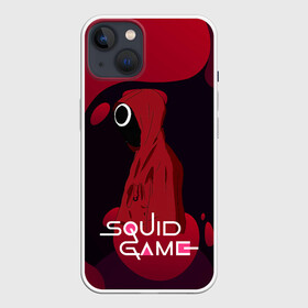 Чехол для iPhone 13 с принтом Игра в кальмара Red   Black в Екатеринбурге,  |  | among us | squid game | выживание | игра в кальмара | кальмар | корейский | корея | хван чжун хо | чо сан