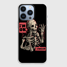 Чехол для iPhone 13 Pro с принтом Я В Порядке | Im Ok в Екатеринбурге,  |  | dead | death | halloween | horrors | im | monster | moon | night | ok | okay | pumpkin | scare | skeleton | skull | stars | в | живое | звезды | луна | мертвый | монстр | ночь | порядке | скелет | тыква | ужастики | ужасы | хэллоуи