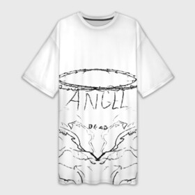 Платье-футболка 3D с принтом Angel of dead в Екатеринбурге,  |  | angel | dead | ангел | нимб | нимб с шипами | шипы