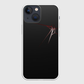 Чехол для iPhone 13 mini с принтом раскол в Екатеринбурге,  |  | Тематика изображения на принте: красный | минимализм | раскол | трещина | фон | черный