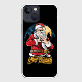 Чехол для iPhone 13 mini с принтом Дед Мороз с Любовью в Екатеринбурге,  |  | christmas | merry christmas | santa claus | дед мороз | ёлка | зима | мороз | новый год | подарок | праздник | рождество | с новым годом | санта клаус | снегурочка | снежинки