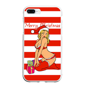 Чехол для iPhone 7Plus/8 Plus матовый с принтом Sexy Merry Christmas в Екатеринбурге, Силикон | Область печати: задняя сторона чехла, без боковых панелей | bikini | gift boxes | girl | happy new year | merry christmas | red cap | santa claus | snow maiden | бикини | девушка | коробки подарки | красная шапка колпак | новый год | рождество | санта клаус | снег