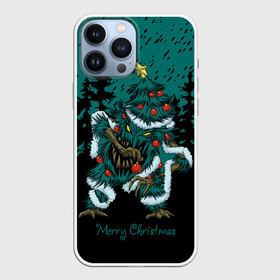 Чехол для iPhone 13 Pro Max с принтом Бесячья ёлка в Екатеринбурге,  |  | demon | evil spirits | forest | frenzied tree | halloween | happy new year | merry christmas | night | red balls | satan | sharp fangs | бесячья ёлка | демон | красные шары | лес | нечисть | новый год | ночь | острые клыки | рождество | сатана | хэллоуин