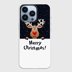 Чехол для iPhone 13 Pro с принтом Новогодний Оленёнок Рудольф в Екатеринбурге,  |  | christmas | merry christmas | santa claus | дед мороз | ёлка | новогодние олени | новый год | оленёнок бэмби | оленёнок рудольф | с новым годом | сантаклаус | свитер с оленями | северный олень | снегурочка | снежинки