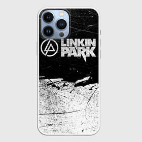 Чехол для iPhone 13 Pro Max с принтом Линкин Парк Лого Рок ЧБ | Linkin Park Rock в Екатеринбурге,  |  | Тематика изображения на принте: album | bennington | chester | green | grunge | linkin park | mike | music | rock | shinoda | style | альбом | беннингтон | гитара | гранж | линкин парк | логотип | музыка | надпись | певец | полосы | потертости | рок | честер | шинода