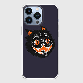 Чехол для iPhone 13 Pro с принтом Одержимый кот в Екатеринбурге,  |  | anger | black | cat | eyes | halloween | mad | mystic | obsessed | rage | teeth | бешеный | глаза | гнев | зубы | кот | мистика | одержимый | хэллоуин | черный | ярость