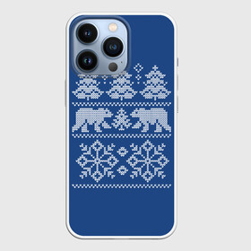 Чехол для iPhone 13 Pro с принтом Север в Екатеринбурге,  |  | Тематика изображения на принте: merry christmas | santa claus | алатырь | бабушкин свитер | белые медведи | вышиванка | новый год | обережная вышивка | орнамент | свитер | свитер с оленями | северные медведи | северные узоры | снежинки | узоры