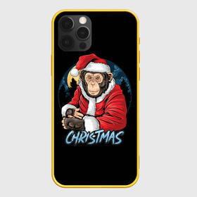 Чехол для iPhone 12 Pro с принтом CHRISTMAS (обезьяна) в Екатеринбурге, силикон | область печати: задняя сторона чехла, без боковых панелей | Тематика изображения на принте: chimpanzee | christmas | gorilla | merry christmas | monkey | santa claus | бигфут | гамадрил | гиббон | год обе | горилла | дед мороз | ёлка | животное | зверь | мартышка | новый год | обезьяна | орангутан | подарок | праздник