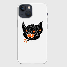 Чехол для iPhone 13 mini с принтом Черная Летучая Мышь в Екатеринбурге,  |  | bat | black | halloween | happy | mouse | mystic | летучая | мистика | мышь | радость | хэллоуин | черная