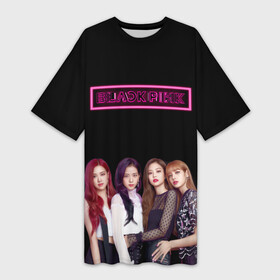 Платье-футболка 3D с принтом BLACKPINK NEON в Екатеринбурге,  |  | black | blackpink | bts | jennie | jisoo | kim | kpop | lalisa | lisa | manoban | park | pink | rose | young | бтс | дженни | джису | ён | ким | лалиса | лиса | манобан | пак | розэ | че