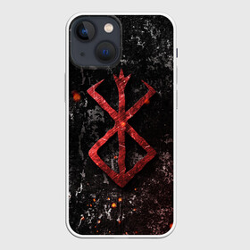 Чехол для iPhone 13 mini с принтом BERSERK LOGO GRUNGE RED в Екатеринбурге,  |  | Тематика изображения на принте: anime | berserk | logo | аниме | берсерк | бесерк | лого | логотип | манга | мультфильм