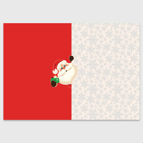 Поздравительная открытка с принтом Дед Мороз (селфи) в Екатеринбурге, 100% бумага | плотность бумаги 280 г/м2, матовая, на обратной стороне линовка и место для марки
 | christmas | merry christmas | santa claus | дед мороз | ёлка | зима | мороз | новый год | подарок | праздник | рождество | с новым годом | санта клаус | селфи | снегурочка | телефон | фото