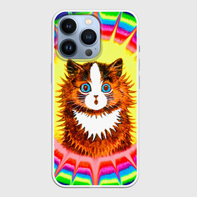 Чехол для iPhone 13 Pro с принтом Psychedelic Rainbow Cat в Екатеринбурге,  |  | benedict cumberbatch | louis wain | louis wains cats | psychedelic rainbow cat | the electrical life | антропоморфный | бенедикт камбербэтч | известный художник | кошачьи миры луиса уэйна | луис вэйн | луис уэйн | радуга | радужный кот