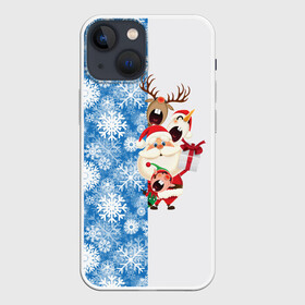 Чехол для iPhone 13 mini с принтом Подарок от Санты в Екатеринбурге,  |  | Тематика изображения на принте: christmas | merry christmas | santa claus | гном | дед мороз | ёлка | зима | мороз | новый год | олень | подарок | праздник | рождество | с новым годом | санта клаус | снеговик | снегурочка | снежинки