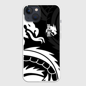 Чехол для iPhone 13 с принтом TEAM SPIRIT WHITE DRAGON CYBERSPORT в Екатеринбурге,  |  | collapse | cs go | cyber | cybersport | dota 2 | dragon | hearthstone | miposhka | mira | russia | spirit | spirited | team spirit | the international | torontotokyo | ts | yatoro | дракон | кибер | киберспорт | киберспортсмен | кс го | россия |