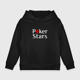 Детское худи Oversize хлопок с принтом PokerStars логотип в Екатеринбурге, френч-терри — 70% хлопок, 30% полиэстер. Мягкий теплый начес внутри —100% хлопок | боковые карманы, эластичные манжеты и нижняя кромка, капюшон на магнитной кнопке | poker | poker stars | pokerstars | карты | лого | логотип | покер | покер старс | покерстарс