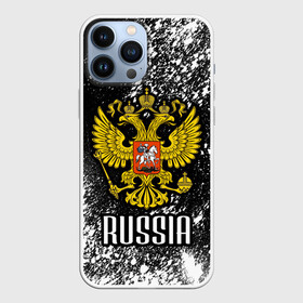 Чехол для iPhone 13 Pro Max с принтом Russia в Екатеринбурге,  |  | Тематика изображения на принте: art | background | football | hockey | paint | russia | russian national team | sport | spray | texture | арт | герб | двуглавый орел | краска | россия | сборная россии | спорт | спрей | текстура | фон | футбол | хоккей