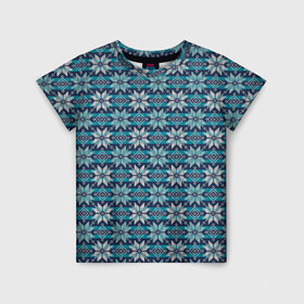 Детская футболка 3D с принтом Алатырь (свитер) в Екатеринбурге, 100% гипоаллергенный полиэфир | прямой крой, круглый вырез горловины, длина до линии бедер, чуть спущенное плечо, ткань немного тянется | merry christmas | алатырь | бабушкин свитер | восьмикоечная звезда | зима | мороз | новый год | орнамент | подарок | свитер | свитер алатырь | свитер с оленями | северные узоры | снег | снежинки
