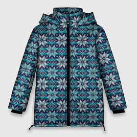 Женская зимняя куртка Oversize с принтом Алатырь (свитер) в Екатеринбурге, верх — 100% полиэстер; подкладка — 100% полиэстер; утеплитель — 100% полиэстер | длина ниже бедра, силуэт Оверсайз. Есть воротник-стойка, отстегивающийся капюшон и ветрозащитная планка. 

Боковые карманы с листочкой на кнопках и внутренний карман на молнии | merry christmas | алатырь | бабушкин свитер | восьмикоечная звезда | зима | мороз | новый год | орнамент | подарок | свитер | свитер алатырь | свитер с оленями | северные узоры | снег | снежинки