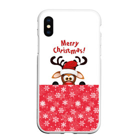 Чехол для iPhone XS Max матовый с принтом Оленёнок (Merry Christmas) в Екатеринбурге, Силикон | Область печати: задняя сторона чехла, без боковых панелей | merry christmas | santa claus | дед мороз | ёлка | зверь | зима | лось | мороз | новогодние олени | новый год | оленёнок бэмби | оленёнок рудольф | олень | подарок | празд | рождество | с новым годом | сантаклаус