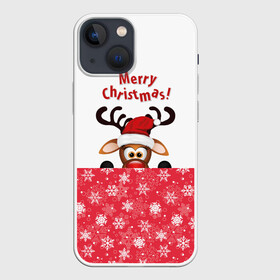 Чехол для iPhone 13 mini с принтом Оленёнок (Merry Christmas) в Екатеринбурге,  |  | merry christmas | santa claus | дед мороз | ёлка | зверь | зима | лось | мороз | новогодние олени | новый год | оленёнок бэмби | оленёнок рудольф | олень | подарок | празд | рождество | с новым годом | сантаклаус