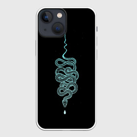 Чехол для iPhone 13 mini с принтом вьющаяся змея в Екатеринбурге,  |  | animal | blue | curly | dangerous | deadly | ghostly | phobia | reptile | snake | вьющаяся | голубая | животное | змея | опаснавя | призрачная | фобия
