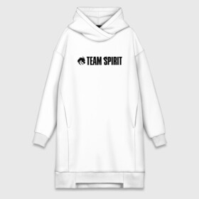 Платье-худи хлопок с принтом TEAM SPIRIT LOGO BLACK CYBERSPORT CHAMPION в Екатеринбурге,  |  | Тематика изображения на принте: collapse | cs go | cyber | cybersport | dota 2 | dragon | hearthstone | miposhka | mira | russia | spirit | spirited | team spirit | the international | torontotokyo | ts | yatoro | дракон | кибер | киберспорт | киберспортсмен | кс го | россия |