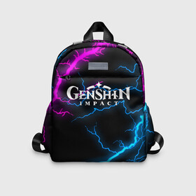 Детский рюкзак 3D с принтом GENSHIN IMPACT NEON FLASH | НЕОНОВЫЕ РАЗРЯДЫ МОЛНИЙ в Екатеринбурге, 100% полиэстер | лямки с регулируемой длиной, сверху петелька, чтобы рюкзак можно было повесить на вешалку. Основное отделение закрывается на молнию, как и внешний карман. Внутри дополнительный карман. По бокам два дополнительных кармашка | Тематика изображения на принте: amber | anime | genshin impact | girl | jean | lisa | paimon | xiao | zelda | анемо | аниме | геншен импакт | геншин импакт | геншин эмпакт | геншинимпакт | девушка | игры | кли | лиза | паймон | пеймон | персонажи | сяо | тян