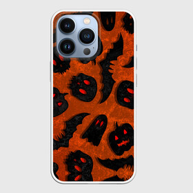 Чехол для iPhone 13 Pro с принтом Halloween print в Екатеринбурге,  |  | Тематика изображения на принте: halloween | подарок на хэллоуин | страшный принт | тыква хэллоуин | ужастик | хэллоуин