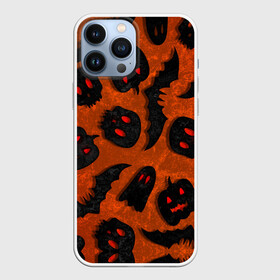 Чехол для iPhone 13 Pro Max с принтом Halloween print в Екатеринбурге,  |  | Тематика изображения на принте: halloween | подарок на хэллоуин | страшный принт | тыква хэллоуин | ужастик | хэллоуин