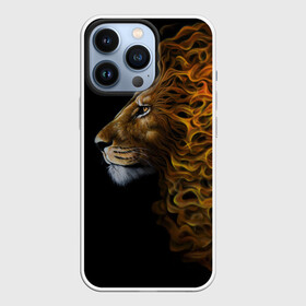 Чехол для iPhone 13 Pro с принтом ПЛАМЕННЫЙ ЛЕВ в Екатеринбурге,  |  | fire | flame | king | lion | вожак | голова | животные | звери | кошки | лев | огонь | пламя | царь