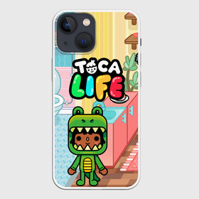 Чехол для iPhone 13 mini с принтом Toca Boca | Тока бока костюм крокодила в Екатеринбурге,  |  | toca boca | детская игра | дружба | игра | лого | логотип | персонажи | прикоснуться ко рту | руки | тока бока