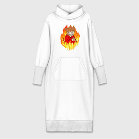 Платье удлиненное хлопок с принтом Tord EDDSWORLD в Екатеринбурге,  |  | дьявол | зло | огонь | персонаж | пламя