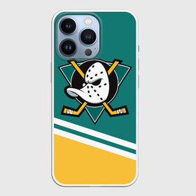 Чехол для iPhone 13 Pro с принтом Анахайм Дакс, NHL в Екатеринбурге,  |  | Тематика изображения на принте: anahaim ducks | anaheim | anaheim ducks | ducks | hockey | nhl | usa | дакс | нхл | спорт | сша | хоккей | шайба