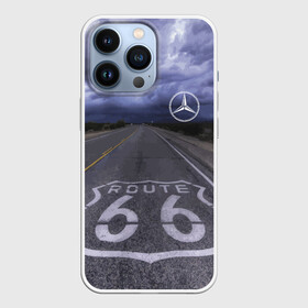 Чехол для iPhone 13 Pro с принтом Мерседес, трасса 66 в Екатеринбурге,  |  | mercedes | nature | road | route | sky | speed | дорога | мерседес | небо | природа | скорость | трасса 66 | шоссе