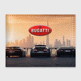 Обложка для студенческого билета с принтом Bugatti на фоне Дубая ОАЭ с логотипом в Екатеринбурге, натуральная кожа | Размер: 11*8 см; Печать на всей внешней стороне | Тематика изображения на принте: bugatti chiron | bugatti veyron | бугатти | гиперкары | дубай | закат | оаэ | спортивные машины | спорткары
