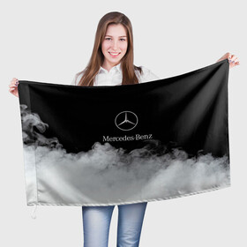 Флаг 3D с принтом [Mercedes-Benz] Облака в Екатеринбурге, 100% полиэстер | плотность ткани — 95 г/м2, размер — 67 х 109 см. Принт наносится с одной стороны | amg | mercedes | mercedesamg gt | sport | амг | мерседес | мерседесбенц амг | спорт