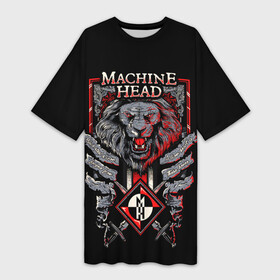 Платье-футболка 3D с принтом Machine Head  Lion Heart в Екатеринбурге,  |  | heavy metal | lion heart | machine head | metal | грув метал | группы | метал | музыка | рок | трэш метал | хэви метал