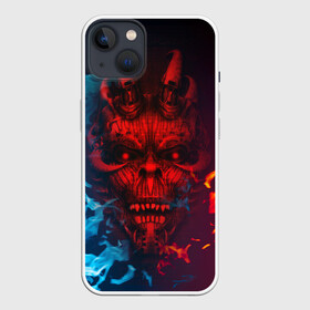 Чехол для iPhone 13 с принтом Diablo Fire Ice в Екатеринбурге,  |  | black | demon | devil | fire | hell | horns | ice | prints | top | trend | ад | демон | дьявол | лёд | огонь | принты | рога | топ | тренд | черный