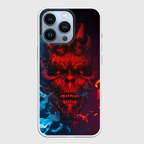 Чехол для iPhone 13 Pro с принтом Diablo Fire Ice в Екатеринбурге,  |  | black | demon | devil | fire | hell | horns | ice | prints | top | trend | ад | демон | дьявол | лёд | огонь | принты | рога | топ | тренд | черный