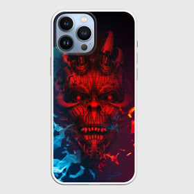 Чехол для iPhone 13 Pro Max с принтом Diablo Fire Ice в Екатеринбурге,  |  | black | demon | devil | fire | hell | horns | ice | prints | top | trend | ад | демон | дьявол | лёд | огонь | принты | рога | топ | тренд | черный